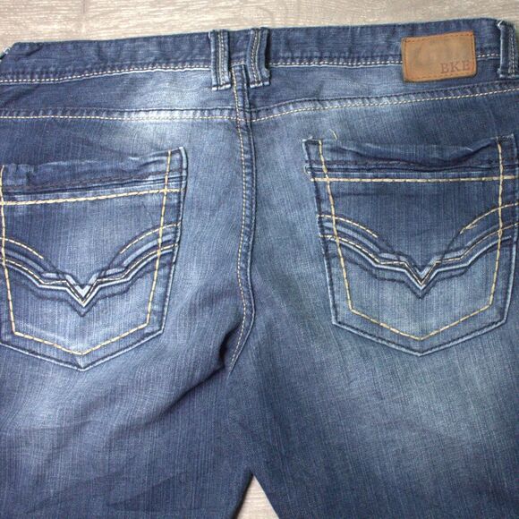 BKE Jake 36R Distressed Whiskered Denim Med Wash Jeans 36 - Picture 6 of 6